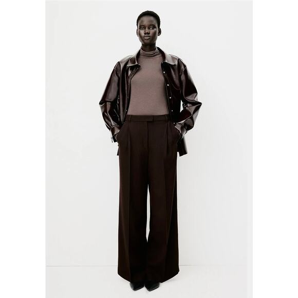 H&M Long Sleeve Turtleneck Soft Jersey Top Brown size XS - Picture 6 of 6